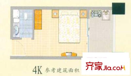 天驕北麓4K戶型 1室1廳1衛(wèi)1廚