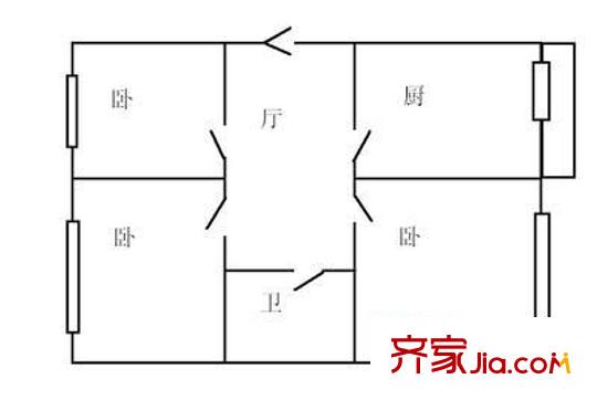 鐵嶺小區(qū)戶型圖哈爾濱 鐵嶺校區(qū) 戶型圖 3室1廳1衛(wèi)1廚