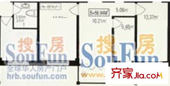文苑世家戶型圖戶型圖 2室2廳1衛(wèi)1廚