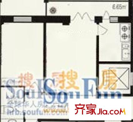 文苑世家戶型圖戶型圖 1室1廳1衛(wèi)1廚