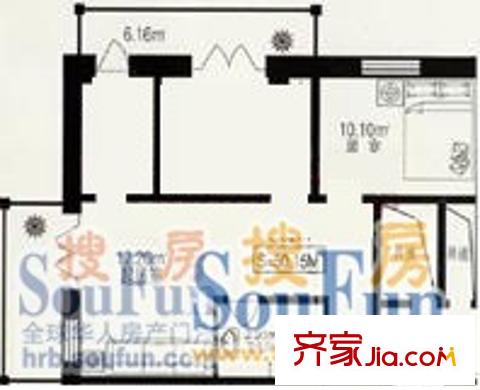 文苑世家戶型圖戶型圖 1室1廳1衛(wèi)1廚