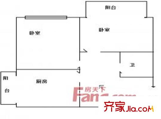 四季花語2室1廳1衛(wèi)1廚