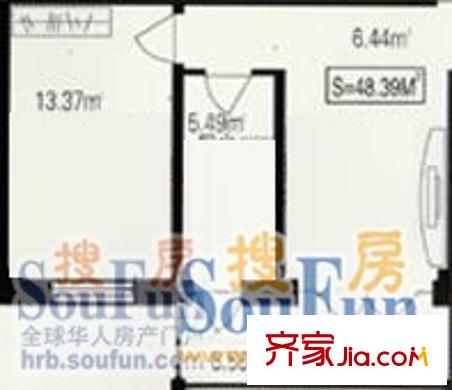 文苑世家戶型圖戶型圖 1室1廳1衛(wèi)1廚