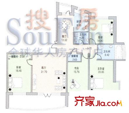 世紀百合園4室2廳2衛(wèi)1廚
