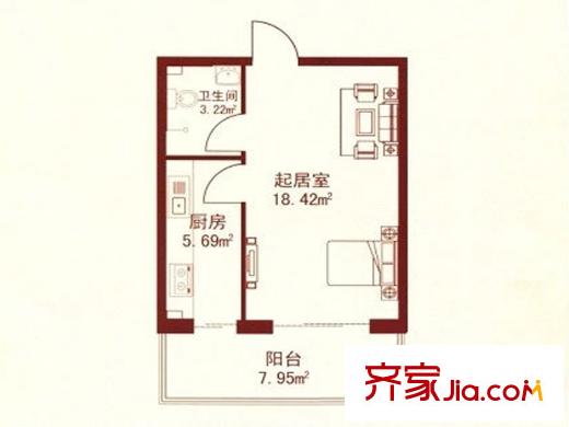 江城之珠戶(hù)型圖02戶(hù)型圖 1室1衛(wèi)1廚