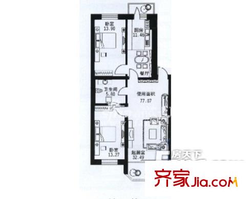 哈爾濱 花圃高級公寓 戶型圖