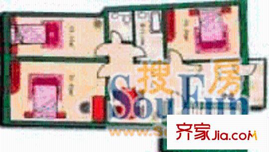 漢水路商住樓戶型圖3室1廳2衛(wèi)1廚