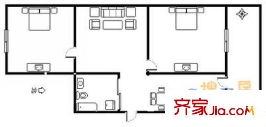 福怡花園戶型圖戶型圖 2室2廳1衛(wèi)1廚