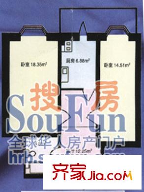 銀行街56號小區(qū)戶型圖戶型圖 2室1廳1衛(wèi)1廚