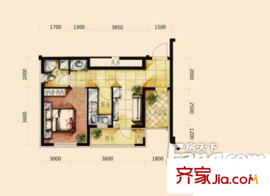 泰和軒?上峰1室1廳1衛(wèi)1廚
