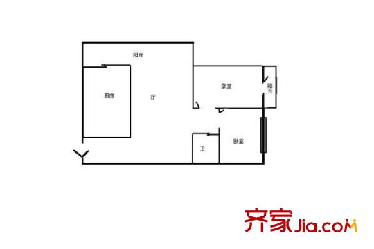 玉山公寓 2室 戶型圖
