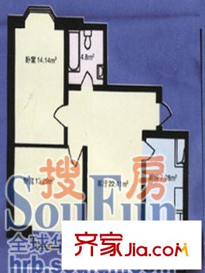 銀行街56號小區(qū)戶型圖戶型圖 2室1廳1衛(wèi)1廚