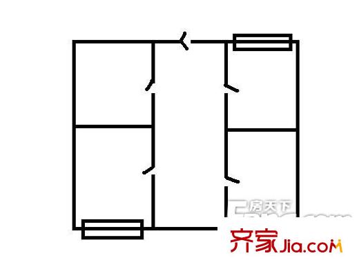 銀行街56號小區(qū)戶型圖哈爾濱 銀行街56號 戶型圖 2室1廳1衛(wèi)1廚