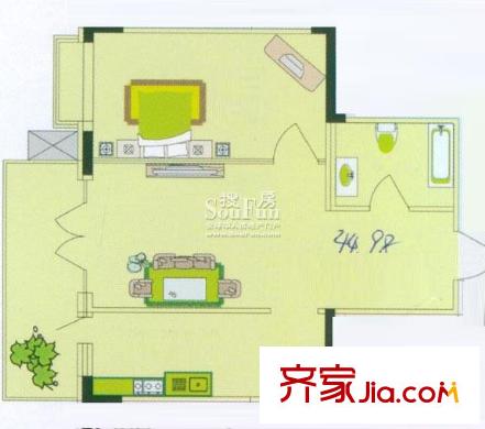 文苑小區(qū)戶型圖戶型圖 1室1廳1衛(wèi)1廚