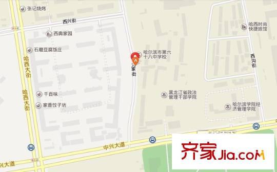 拖配家屬樓交通圖哈爾濱  