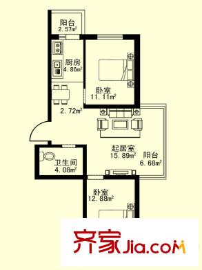金泰藍郡三期2室2廳1衛(wèi)1廚