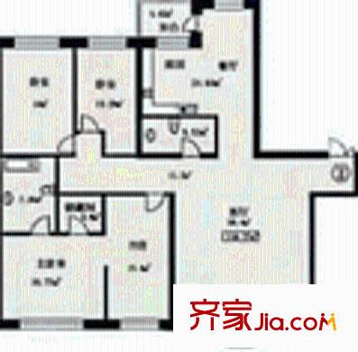 金桂園芙蓉閣戶型圖4室2廳2衛(wèi)1廚
