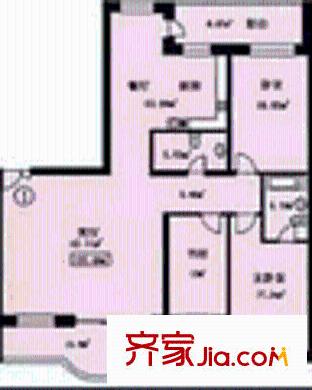 金桂園芙蓉閣戶型圖3室2廳2衛(wèi)1廚