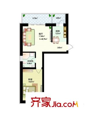 紅星家園戶(hù)型圖九號(hào)樓戶(hù)型 1室1廳1衛(wèi)1廚