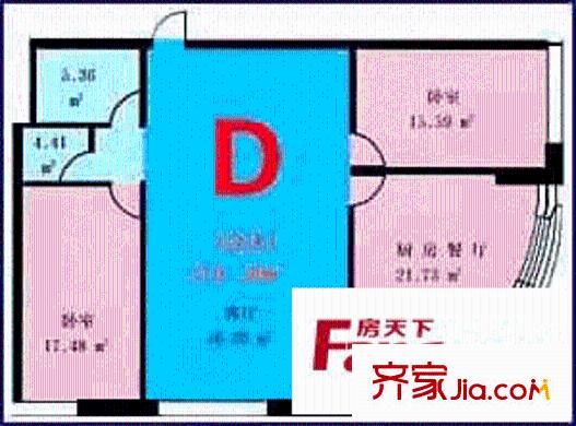 龍江大廈戶型圖2室1廳2衛(wèi)1廚