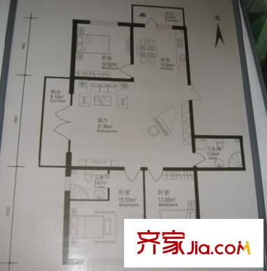 錦宸家園 3室 戶型圖
