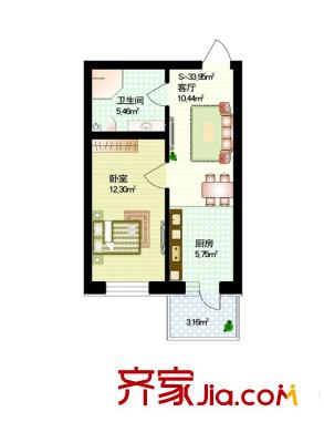 紅星家園戶(hù)型圖九號(hào)樓戶(hù)型 1室1廳1衛(wèi)1廚