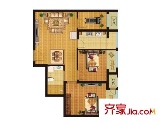 新松?茂樾山D2戶型 2室2廳1衛(wèi)1廚