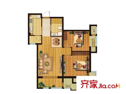 新松?茂樾山D3戶型 2室2廳1衛(wèi)1廚