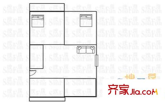 振興街51號(hào)小區(qū)戶型圖哈爾濱 師大附中振興街51號(hào) 戶型圖 2室1廳1衛(wèi)1廚