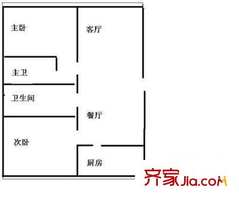 長江名苑 2室 戶型圖