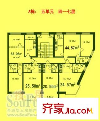 伸馬祥園戶型圖平面圖 2室1廳1衛(wèi)1廚