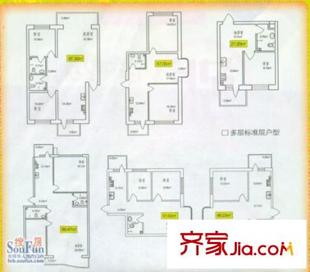 潤成水云天戶型圖戶型圖 2室1廳1衛(wèi)1廚
