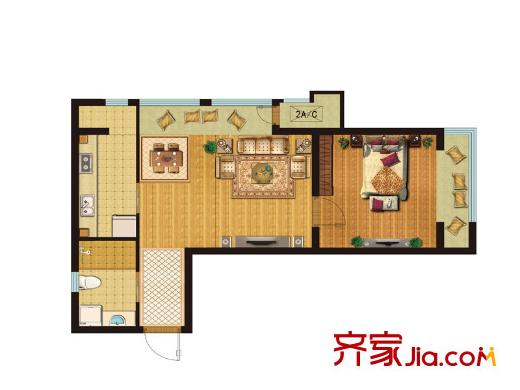 新松?茂樾山D1戶型 1室1廳1衛(wèi)1廚