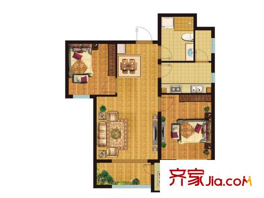 新松?茂樾山A2戶型 2室2廳1衛(wèi)1廚