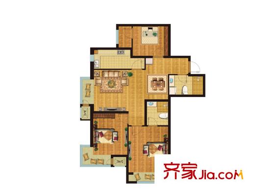 新松?茂樾山A3戶型 3室2廳2衛(wèi)1廚