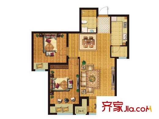 新松?茂樾山D4戶型 2室2廳1衛(wèi)1廚