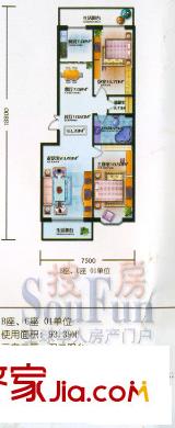隆慶河畔家園戶型圖2室2廳1衛(wèi)1廚