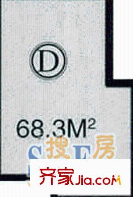 嘉泰名宅戶型圖2室1廳1衛(wèi)1廚