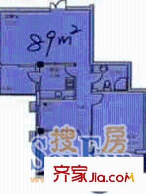 軍悅公寓戶型圖2室1廳1衛(wèi)1廚