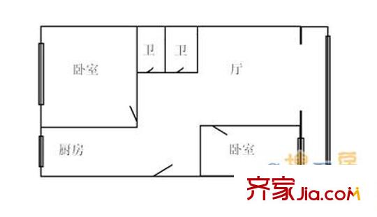 龍邦大廈 2室 戶型圖