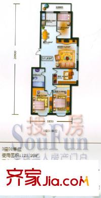 隆慶河畔家園戶型圖4室2廳1衛(wèi)1廚