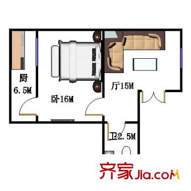 鼎新小區(qū) 2室 戶型圖
