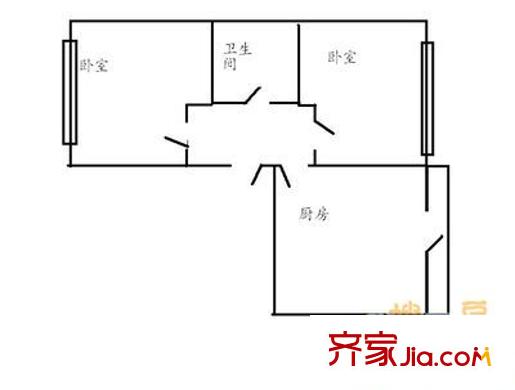 宣德小區(qū) 2室 戶型圖