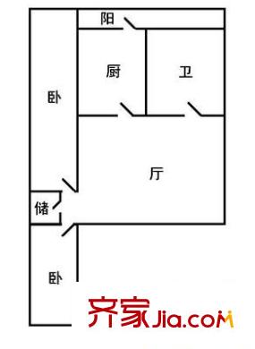 國慶街小區(qū) 2室 戶型圖