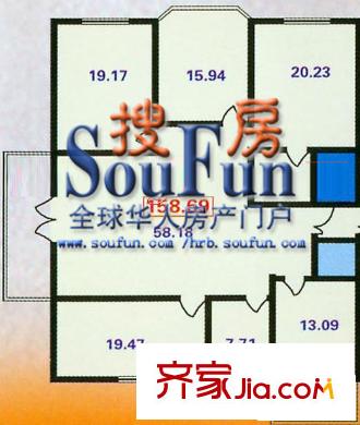 文府嘉園戶型圖戶型圖 3室1廳1衛(wèi)1廚