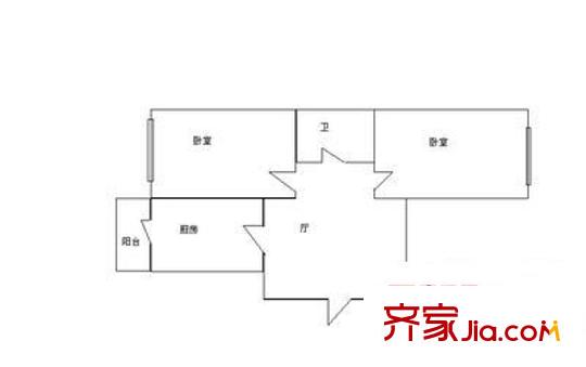 鼎新小區(qū) 2室 戶型圖