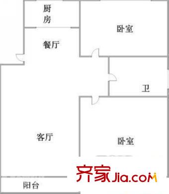 鼎新小區(qū)戶型圖戶型圖 2室1廳1衛(wèi)1廚