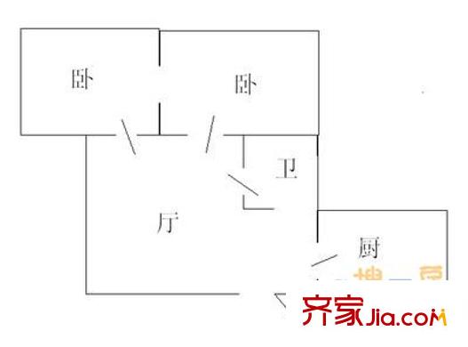 鼎新小區(qū) 2室 戶型圖