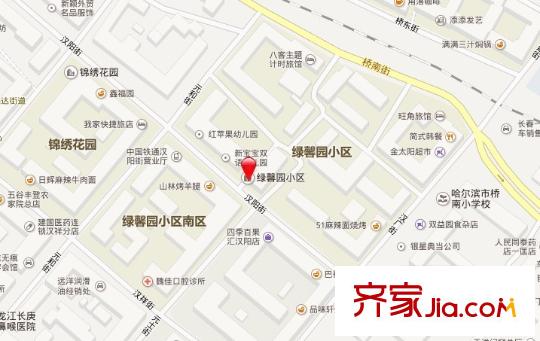 綠馨園小區(qū)交通圖哈爾濱  