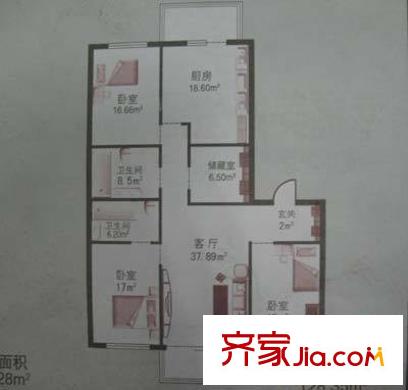 龍府家園戶型圖3室1廳2衛(wèi)1廚